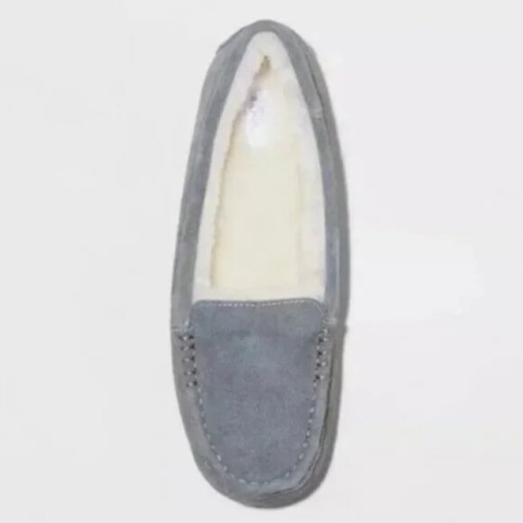 Women's Gemma Moccasin Slippers Gray Suede Leather - Stars Above™ 9 - Picture 2 of 8